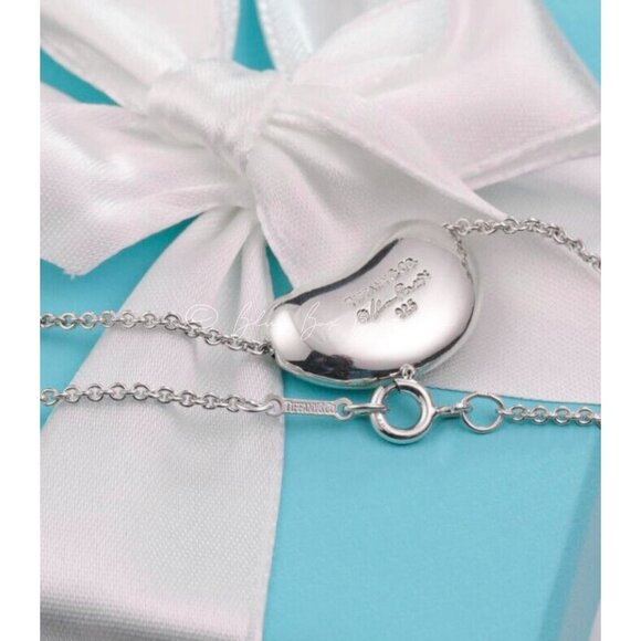 Tiffany & Co. Bean Necklace Elsa Peretti Vintage Large 19mm Pendant 20" Chain - Picture 5 of 9